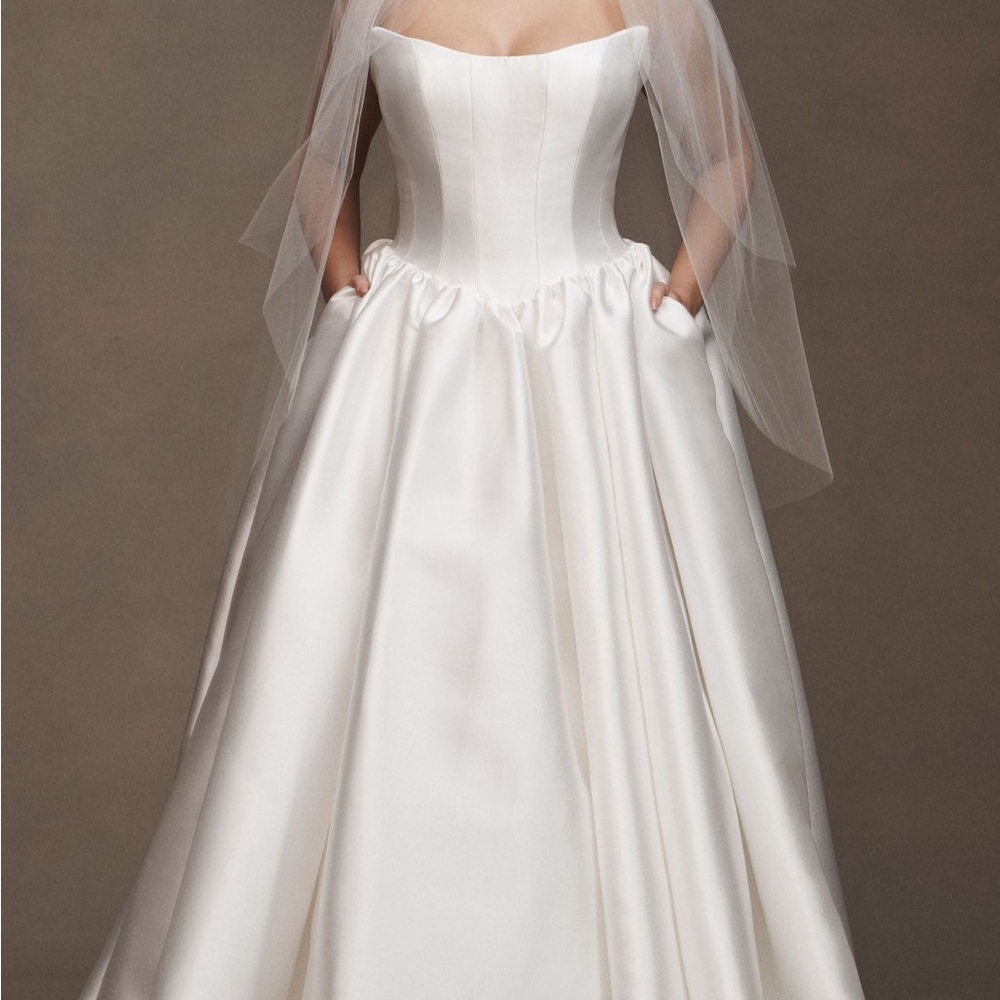Anthropologie Jenny Yoo Strapless Ball Gown Wedding Dress 8 - Picture 4 of 10